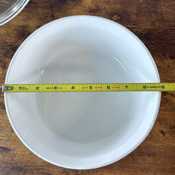 White Pyrex  Corning Ware Ribbed Glass Casserole Dish with Lid - Picture 6 of 8